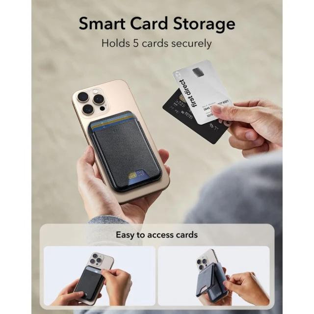Кошелёк ESR Classic RFID Magnetic Wallet Stand Black (4894240217122)