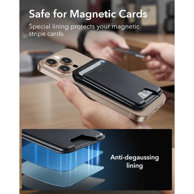 Кошелёк ESR Classic RFID Magnetic Wallet Stand Black (4894240217122)