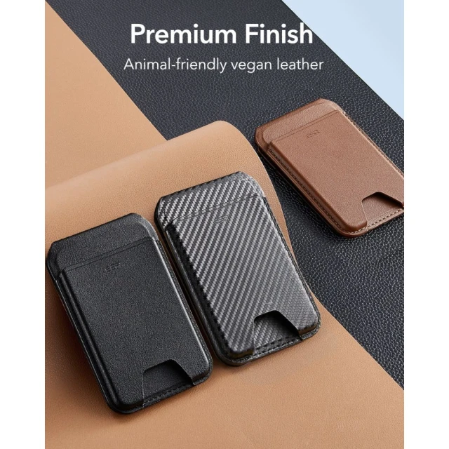 Гаманець ESR Classic RFID Magnetic Wallet Stand Carbon Fiber Black (4894240217160)