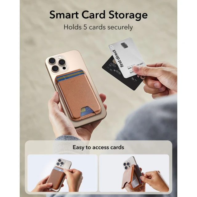 Кошелёк ESR Classic RFID Magnetic Wallet Stand Brown (4894240217177)