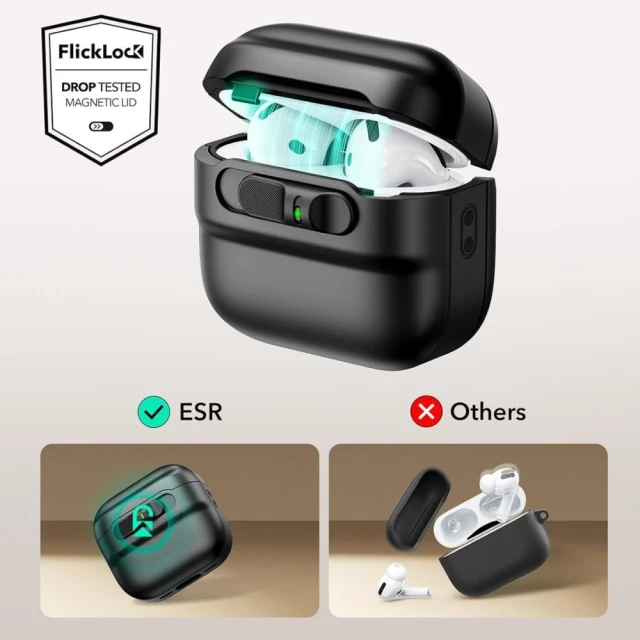 Чохол для навушників ESR Pulse Halolock для AirPods 4 Black with MagSafe (4894240217702)