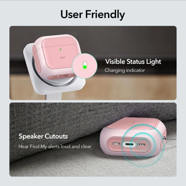Чохол для навушників ESR Orbit Halolock для AirPods 4 Pink with MagSafe (4894240228906)