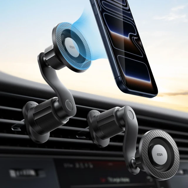 Автотримач ESR Omnilock Magnetic вентиляційна решітка чорний with MagSafe (4894240262764)