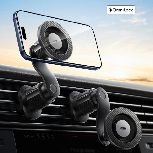 Автотримач ESR Omnilock Magnetic вентиляційна решітка чорний with MagSafe (4894240262764)