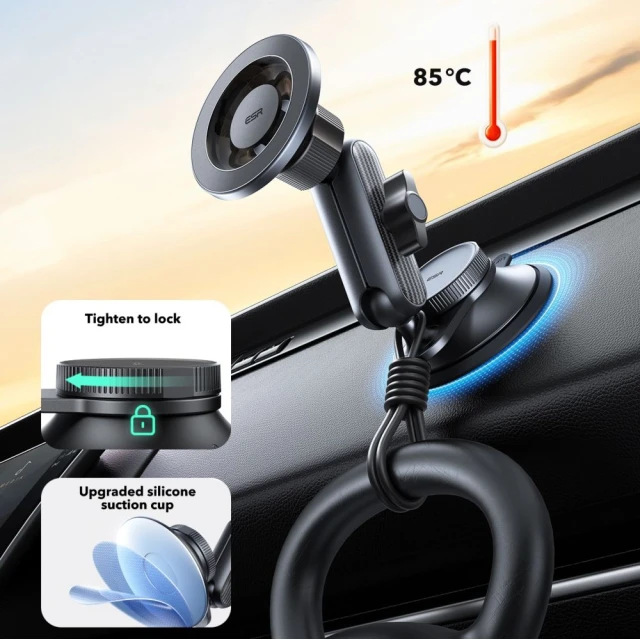 Автодержатель ESR Omnilock Magnetic приборная панель чёрный with MagSafe (4894240267394)