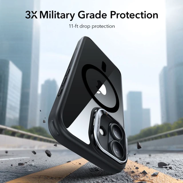 Чохол ESR Classic Hybrid Kickstand для iPhone 17 Clear Black with MagSafe (4894240283080)