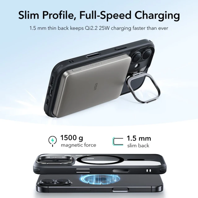 Чохол ESR Classic Hybrid Kickstand для iPhone 17 Clear Black with MagSafe (4894240283080)