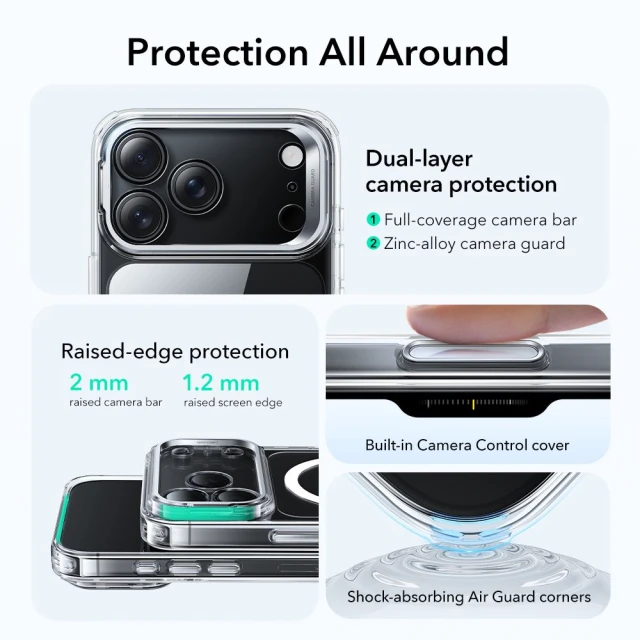 Чохол ESR Classic Hybrid Kickstand для iPhone 17 Pro Max Clear with MagSafe (4894240283264)