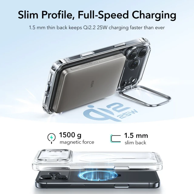 Чохол ESR Classic Hybrid Kickstand для iPhone 17 Pro Max Clear with MagSafe (4894240283264)
