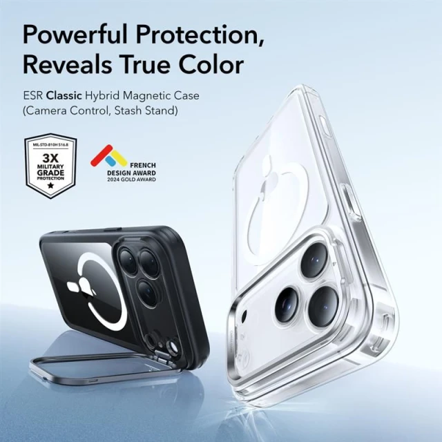 Чохол ESR Classic Hybrid Kickstand для iPhone 17 Pro Max Clear Black with MagSafe (4894240283301)