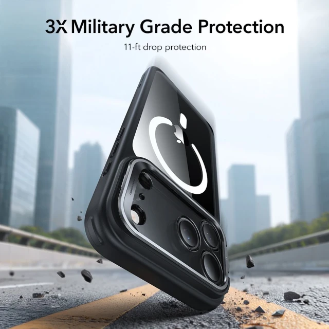 Чохол ESR Classic Hybrid Kickstand для iPhone 17 Pro Max Clear Black with MagSafe (4894240283301)