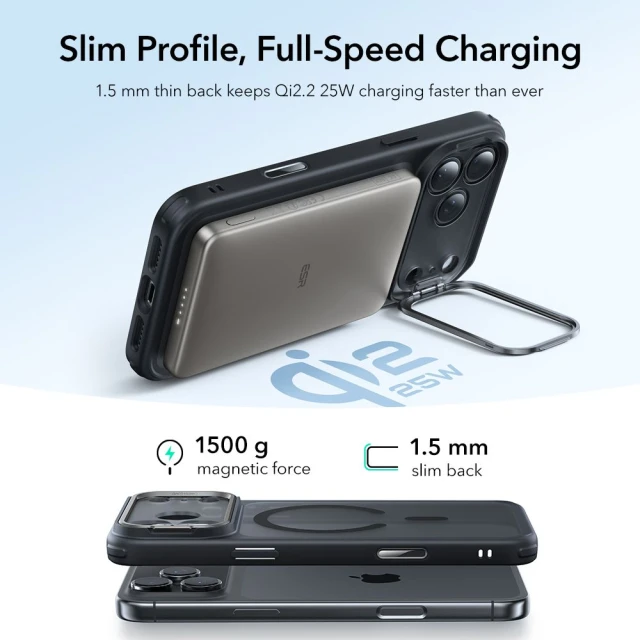 Чохол ESR Classic Hybrid Kickstand для iPhone 17 Pro Max Clear Black with MagSafe (4894240283301)