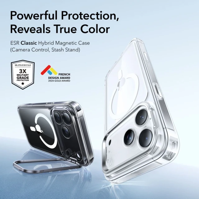 Чохол ESR Classic Hybrid Kickstand для iPhone 17 Pro Clear with MagSafe (4894240283325)