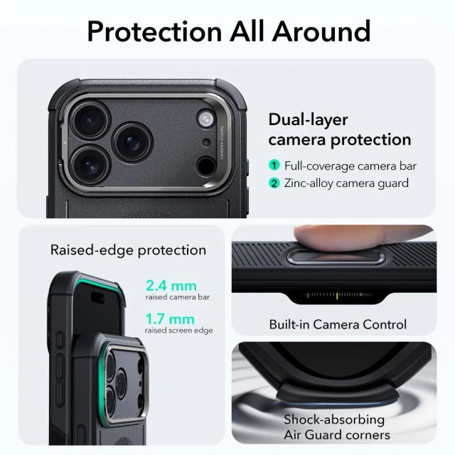 Чехол ESR Cyber Kickstand для iPhone 17 Pro Max Black with MagSafe (4894240283745)