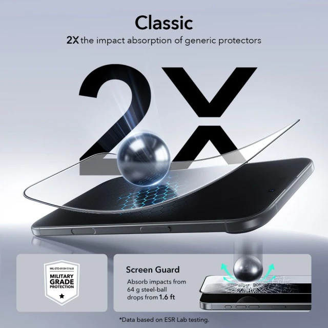 Захисне скло ESR Ultrafit для iPhone 17 Air Clear (2 pack) (4894240287743)