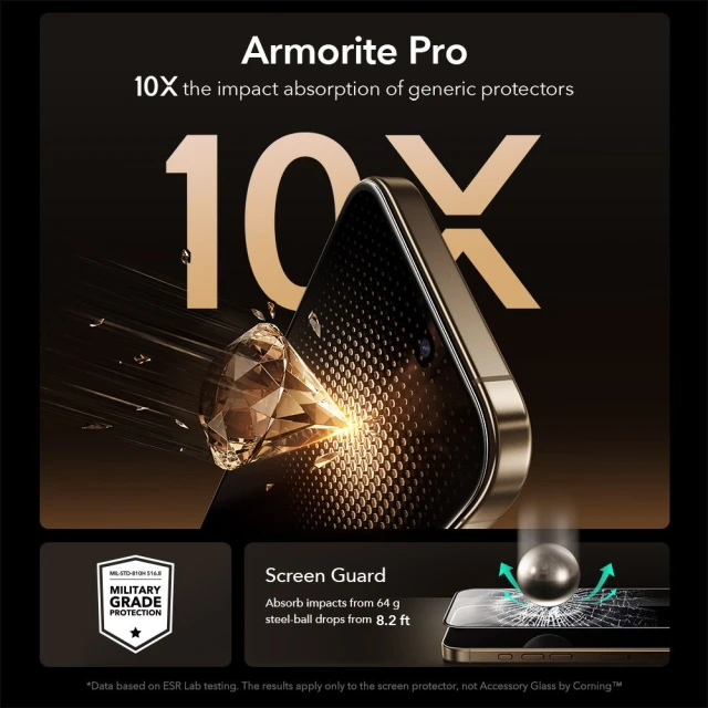 Захисне скло ESR Ultrafit Armorite Pro для iPhone 17 Pro Clear (4894240287903)