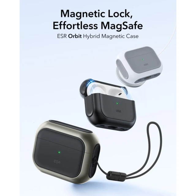 Чохол для навушників ESR Orbit Halolock для AirPods Pro 3 Titanium with MagSafe (4894240289129)