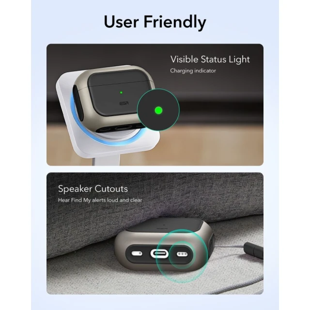 Чохол для навушників ESR Orbit Halolock для AirPods Pro 3 Titanium with MagSafe (4894240289129)