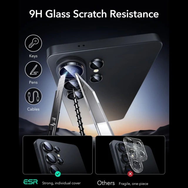 Захисне скло для камери ESR Armorite Camera Protector для Samsung Galaxy S26 Ultra Black (4894240297681)