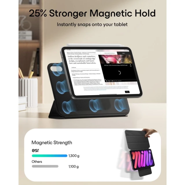 Чехол ESR Rebound Magnetic для Apple iPad Mini 8 Black (4894240299005)