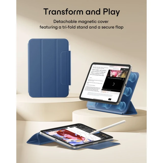 Чохол ESR Rebound Magnetic для Apple iPad Mini 8 Navy Blue (4894240299029)