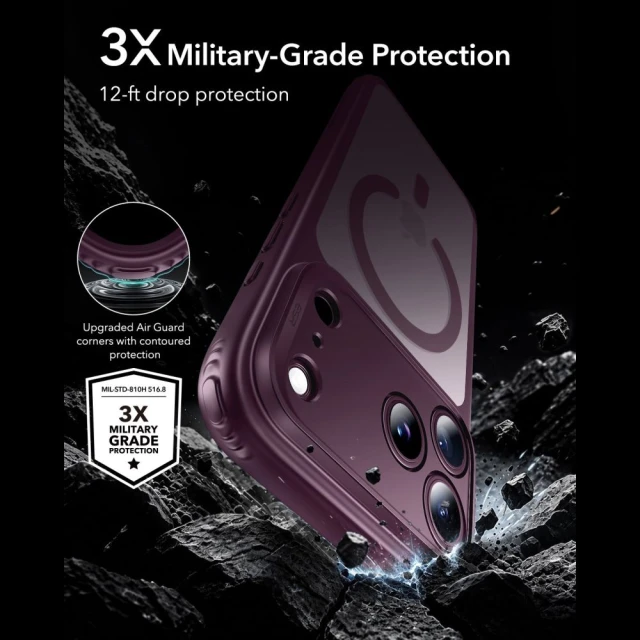 Чохол ESR Classic Hybrid для iPhone 18 Pro | 17 Pro Burgundy (4894240303207)
