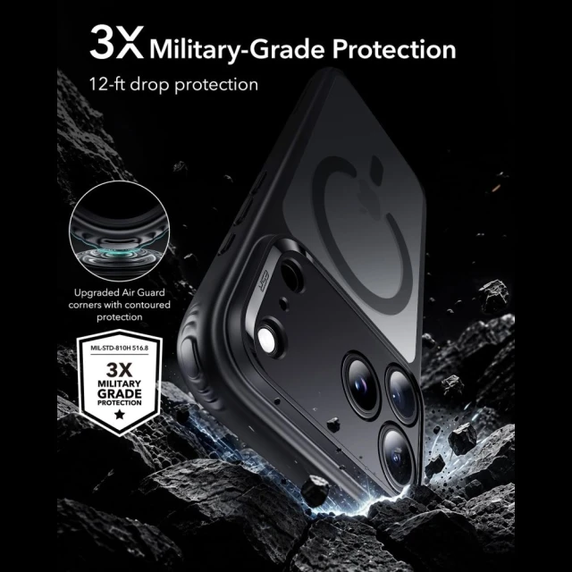 Чохол ESR Classic Hybrid для iPhone 18 Pro | 17 Pro Black with MagSafe (4894240303214)