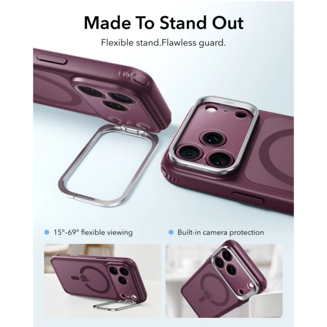 Чохол ESR Classic Hybrid Kickstand для iPhone 18 Pro | 17 Pro Burgundy (4894240303443)
