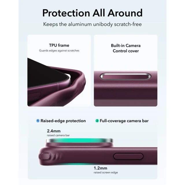 Чохол ESR Classic Hybrid Kickstand для iPhone 18 Pro | 17 Pro Burgundy (4894240303443)