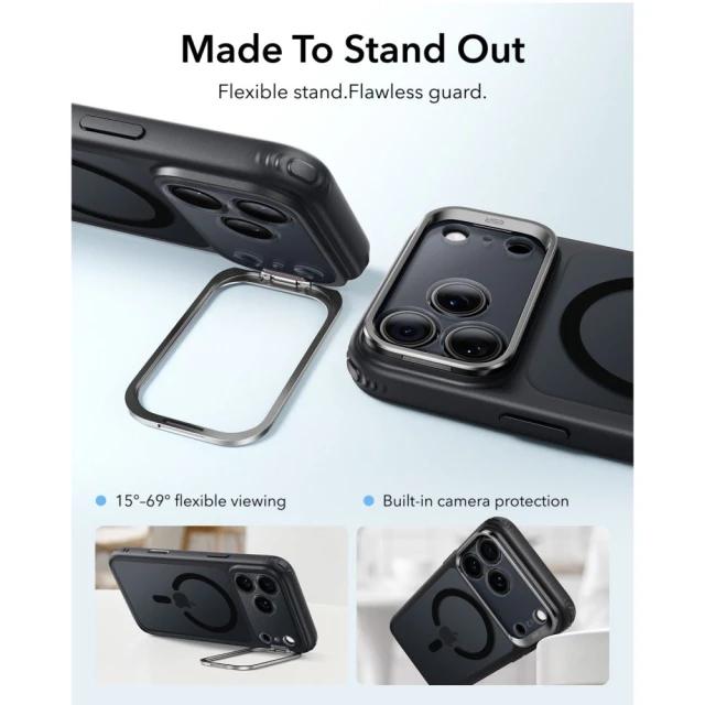 Чохол ESR Classic Hybrid Kickstand для iPhone 18 Pro | 17 Pro Black with MagSafe (4894240303450)