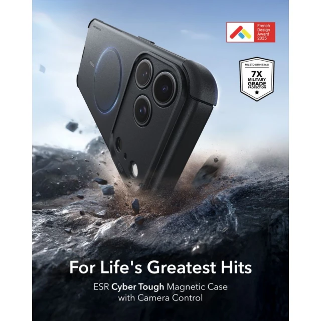 Чохол ESR Cyber Tough для iPhone 18 Pro | 17 Pro Black (4894240303597)