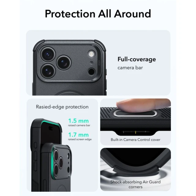 Чохол ESR Cyber Tough для iPhone 18 Pro Max | 17 Pro Max Black (4894240303696)
