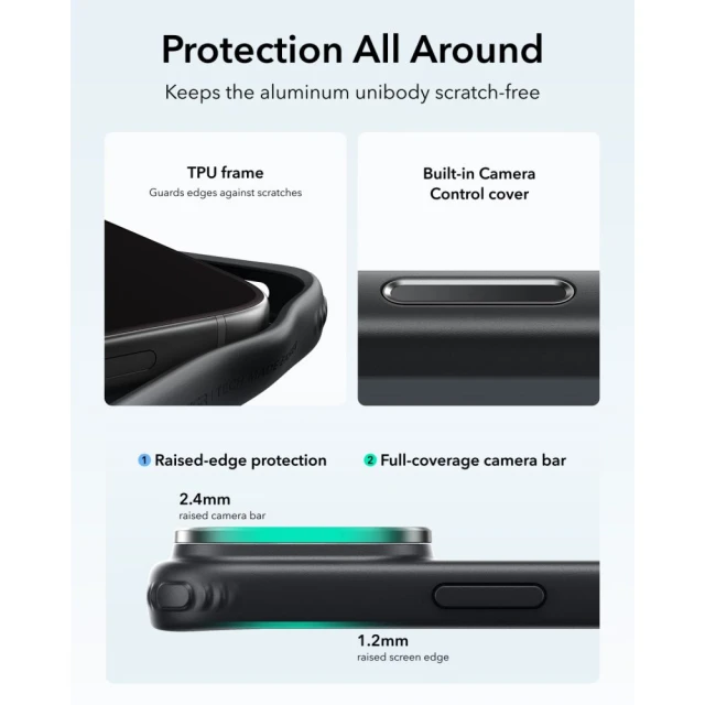 Чохол ESR Classic Hybrid Kickstand для iPhone 18 Pro Max | 17 Pro Max Clear Black (4894240303740)