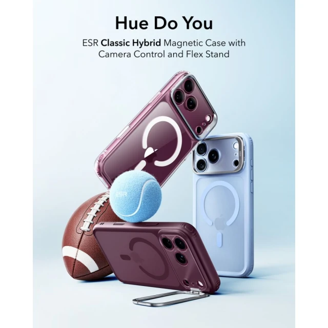 Чохол ESR Classic Hybrid Kickstand для iPhone 18 Pro Max | 17 Pro Max Burgundy (4894240303801)