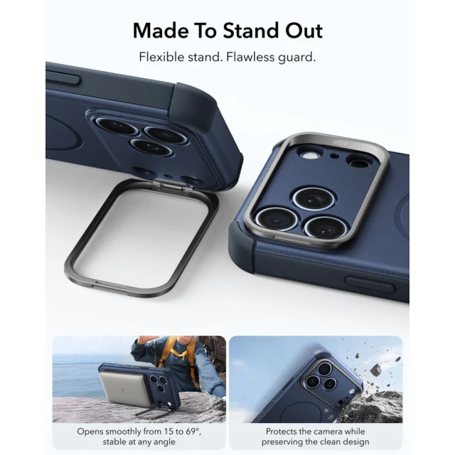 Чехол ESR Cyber Tough Kickstand для iPhone 18 Pro | 17 Pro Blue (4894240303849)