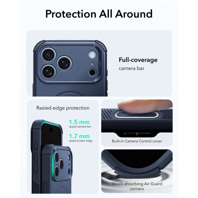Чехол ESR Cyber Tough для iPhone 18 Pro Max | 17 Pro Max Blue (4894240303894)