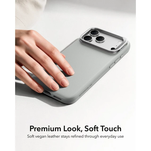 Чохол ESR Leather Kickstand для iPhone 18 Pro | 17 Pro Grey with MagSafe (4894240303931)