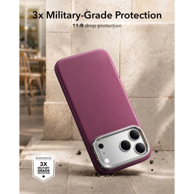 Чохол ESR Leather Kickstand для iPhone 18 Pro | 17 Pro Deep Burgundy (4894240303962)