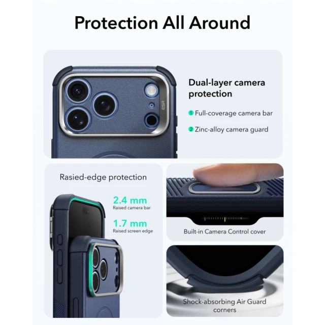 Чохол ESR Cyber Tough Kickstand для iPhone 18 Pro Max | 17 Pro Max Blue (4894240304105)