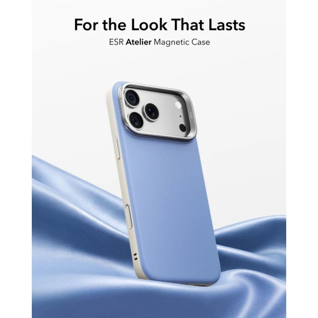 Чохол ESR Leather Kickstand для iPhone 18 Pro | 17 Pro Light Blue with MagSafe (4894240304723)
