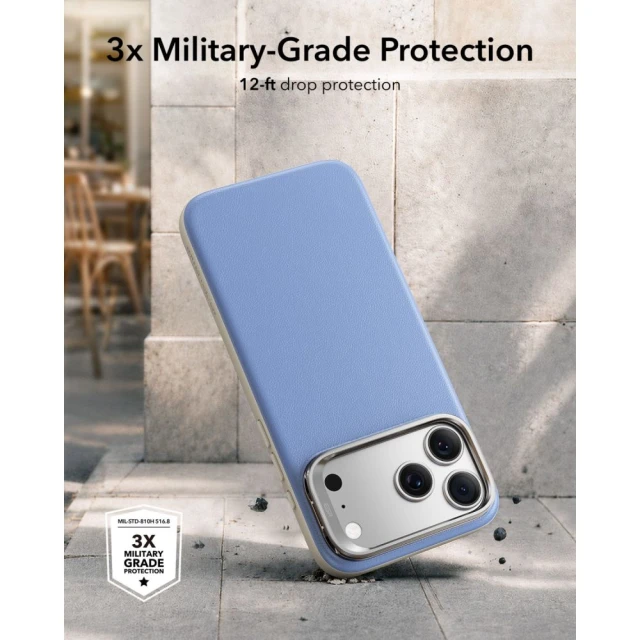 Чохол ESR Leather Kickstand для iPhone 18 Pro | 17 Pro Light Blue with MagSafe (4894240304723)