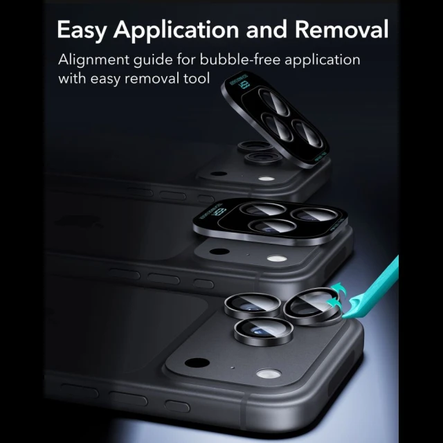 Захисне скло для камери ESR Armorite для iPhone 18 Pro Max | 18 Pro Black (4894240305980)