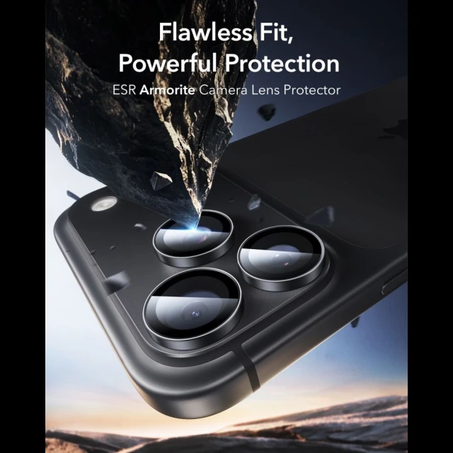 Защитное стекло для камеры ESR Armorite для iPhone 18 Pro Max | 18 Pro Black (2 pack) (4894240306031)