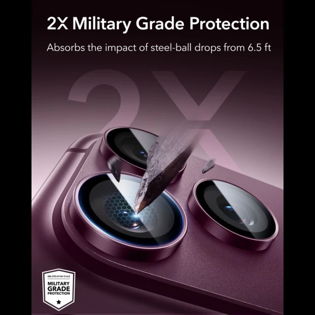 Захисне скло для камери ESR Armorite для iPhone 18 Pro Max | 18 Pro Burgundy (4894240306147)