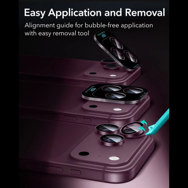 Захисне скло для камери ESR Armorite для iPhone 18 Pro Max | 18 Pro Burgundy (4894240306147)
