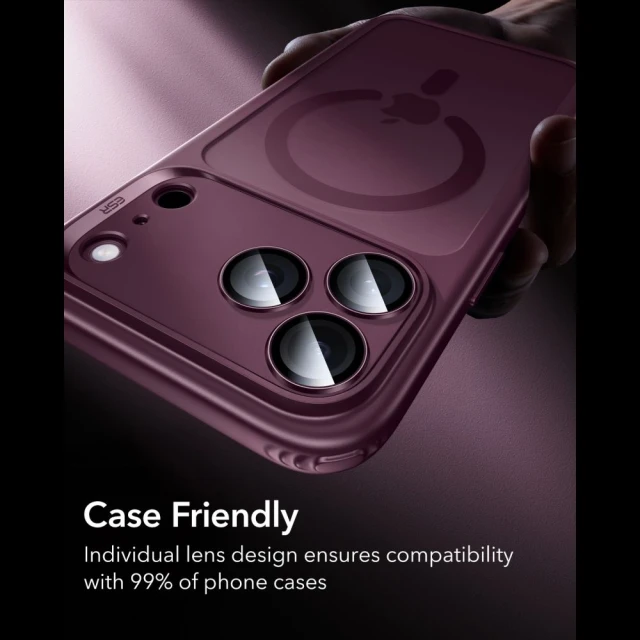 Захисне скло для камери ESR Armorite для iPhone 18 Pro Max | 18 Pro Burgundy (4894240306147)