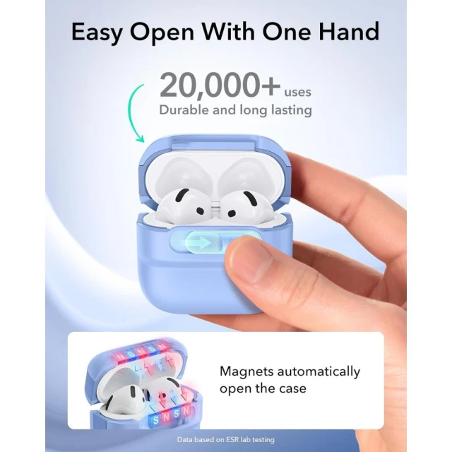 Чохол ESR Pulse Halolock для AirPods 4 Light Blue (4894240307151)