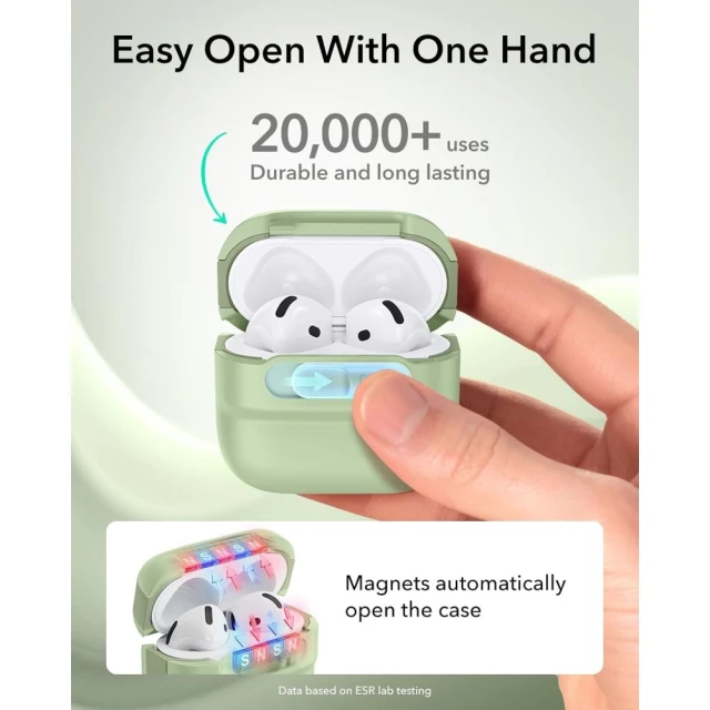 Чохол ESR Pulse Halolock для AirPods 4 Light Green (4894240307175)