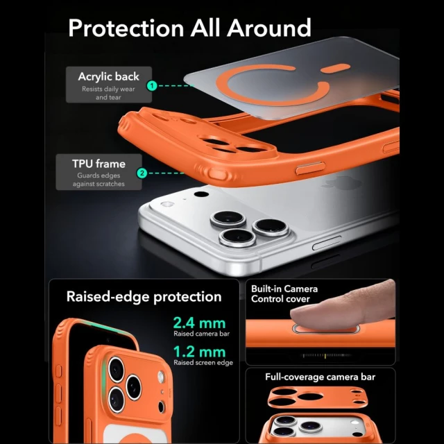 Чохол ESR Classic Hybrid для iPhone 18 Pro | 17 Pro Orange (4894240307779)