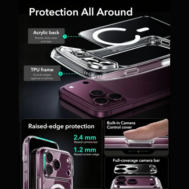Чохол ESR Classic Hybrid для iPhone 18 Pro | 17 Pro Clear (4894240308028)